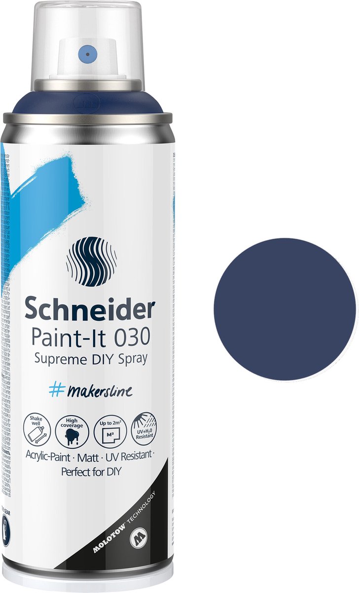 Schneider - Paint-it 030 - DIY - spuitverf - spuitbus verf - acrylverf - 200ml - nacht blauw