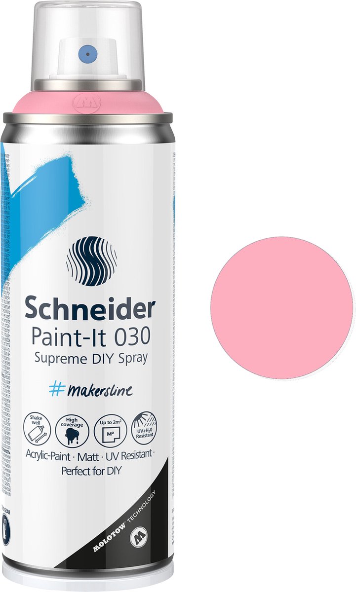 Schneider - Paint-it 030 - DIY - spuitverf - spuitbus verf - acrylverf - 200ml - roze