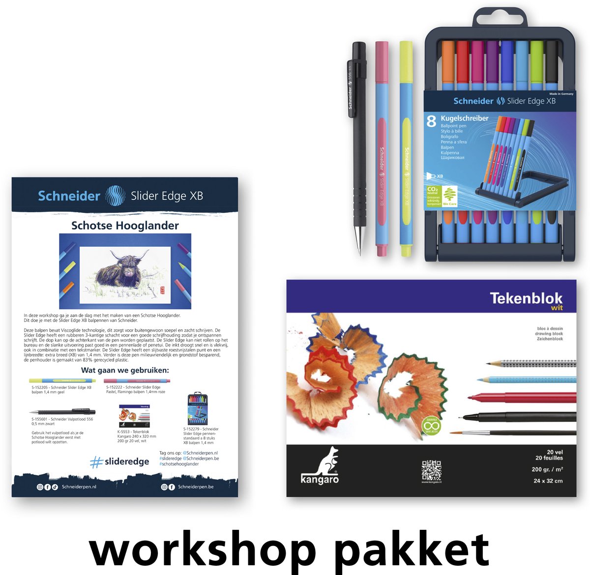 Schneider balpen - workshoppakket Schotse hooglander - inclusief toebehoren - NL/FR - DOC-WS-PAK-SP5