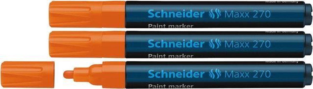 Schneider lakmarker - Maxx 270 - 1-3 mm - oranje - 3 stuks - S-127006-3