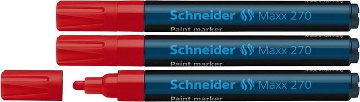 Schneider lakmarker - Maxx 270 - 1-3 mm - rood - 3 stuks - S-127002-3