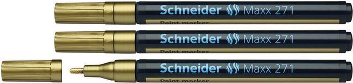 Schneider lakmarker - Maxx 271 - 1-2 mm - goud - 3 stuks - S-127153-3