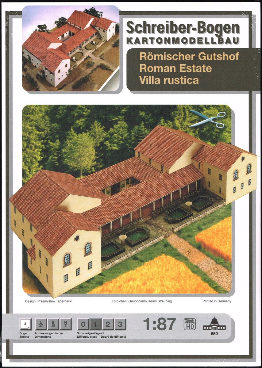 Kartonnen Bouwplaat Romeins Landgoed Villa Rustica 1:87