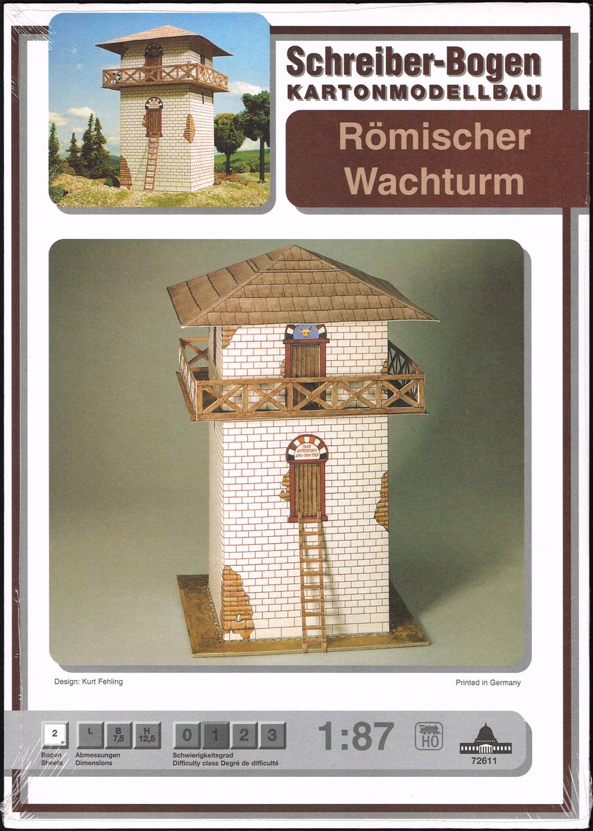 Kartonnen Bouwplaat Romeinse wachttoren 1:87