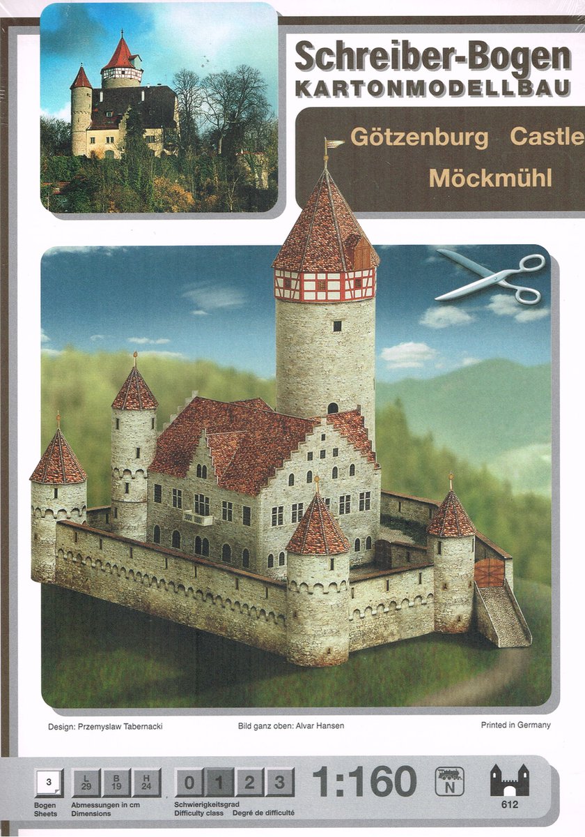 Bouwplaat : Kasteel Götzenburg te Möckmühl, schaal N / 1:160
