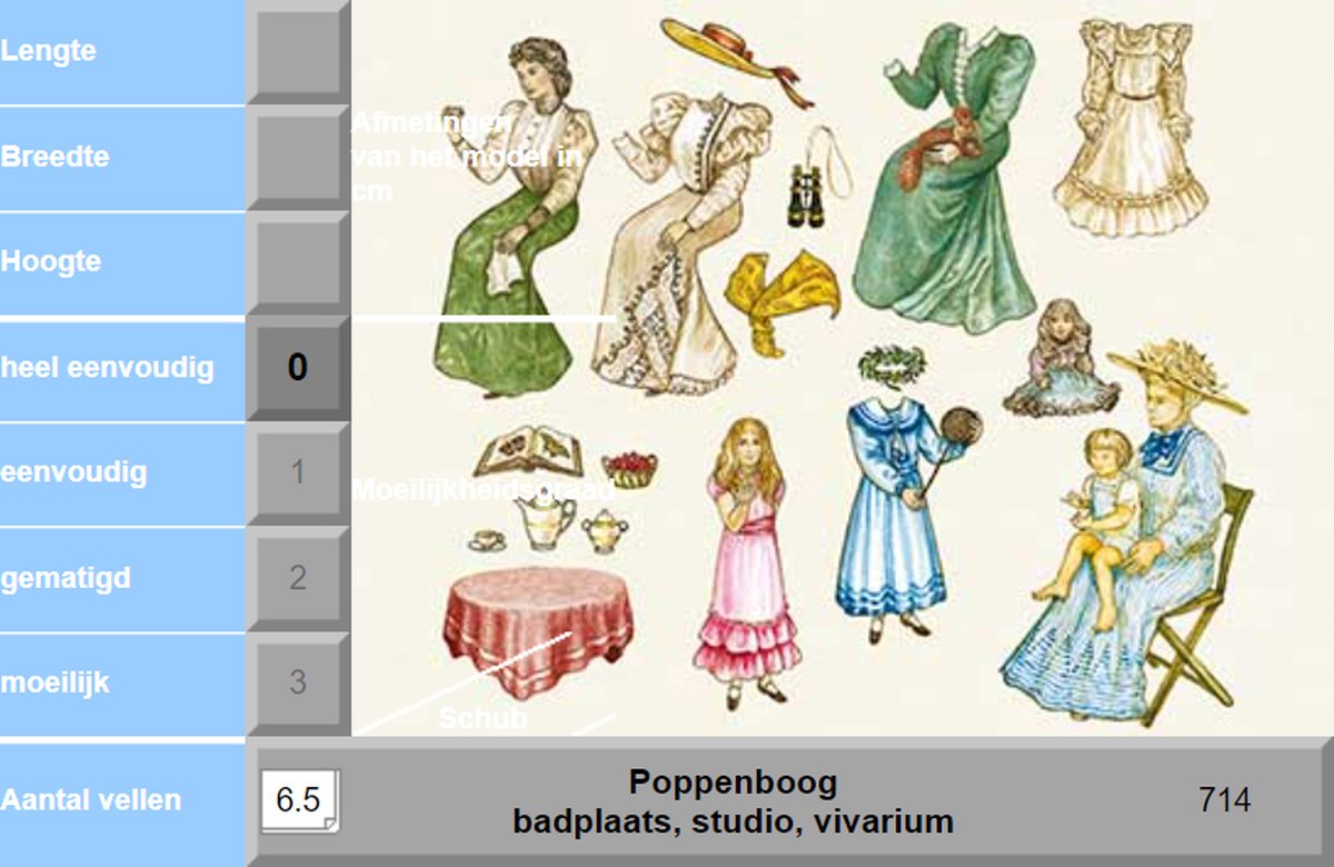 Bouwplaat poppenboog, badplaats, studio, vivarium