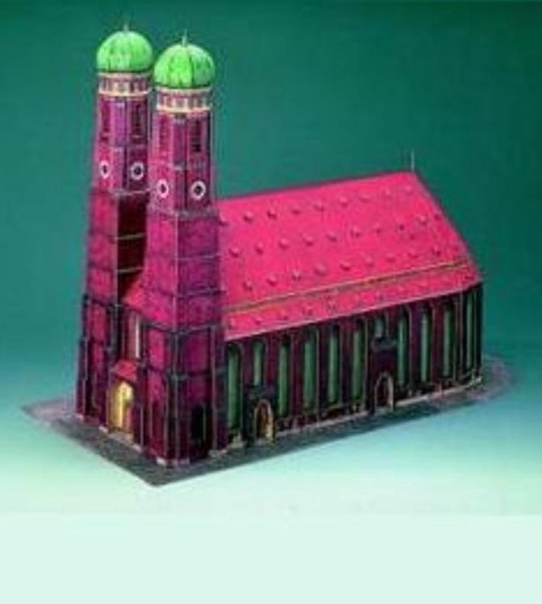 Kartonnen bouwplaat Frauenkirche Munchen