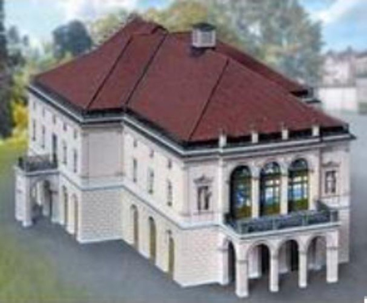Kartonnen bouwplaat Wilhelm-Theater in Stuttgart schaal 1:160