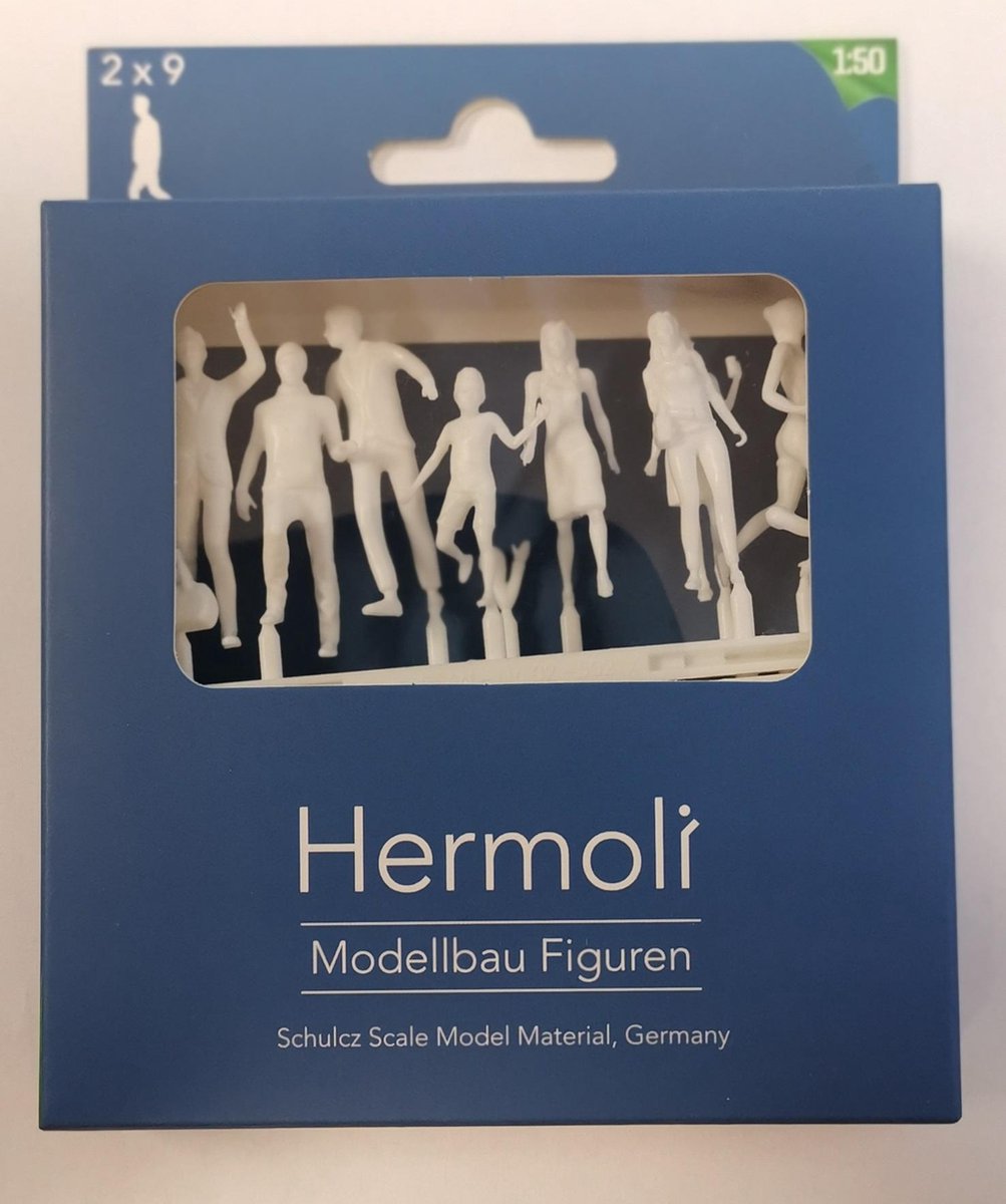 Hermoli walking figures Lopende figuren 1:50 wit 18st