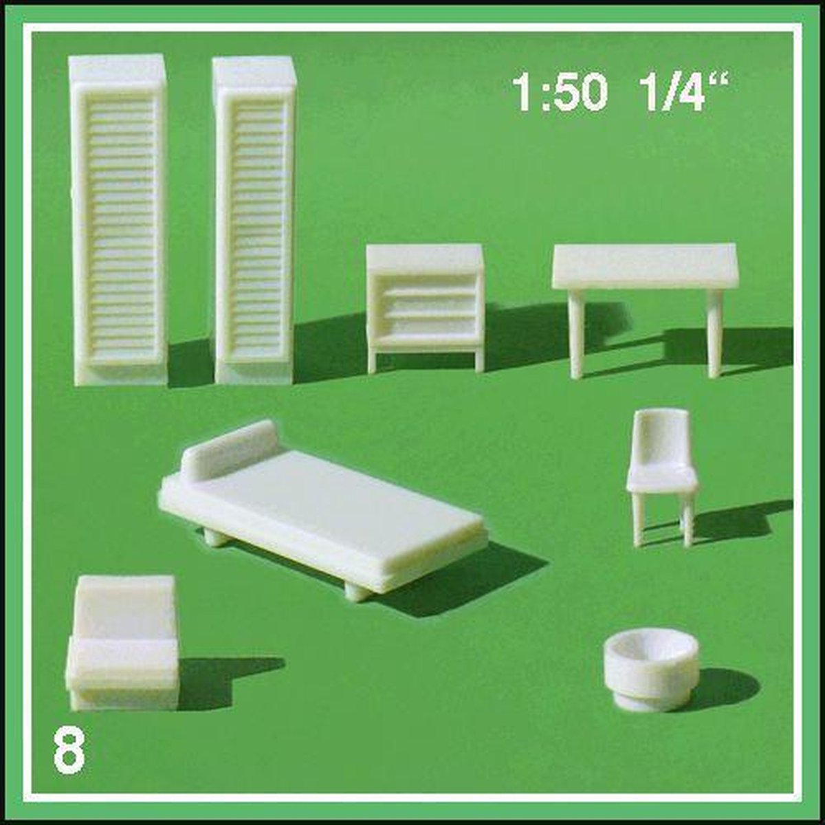 Schulcz Maquettebouw Hotelkamer 1:50 wit 8delig
