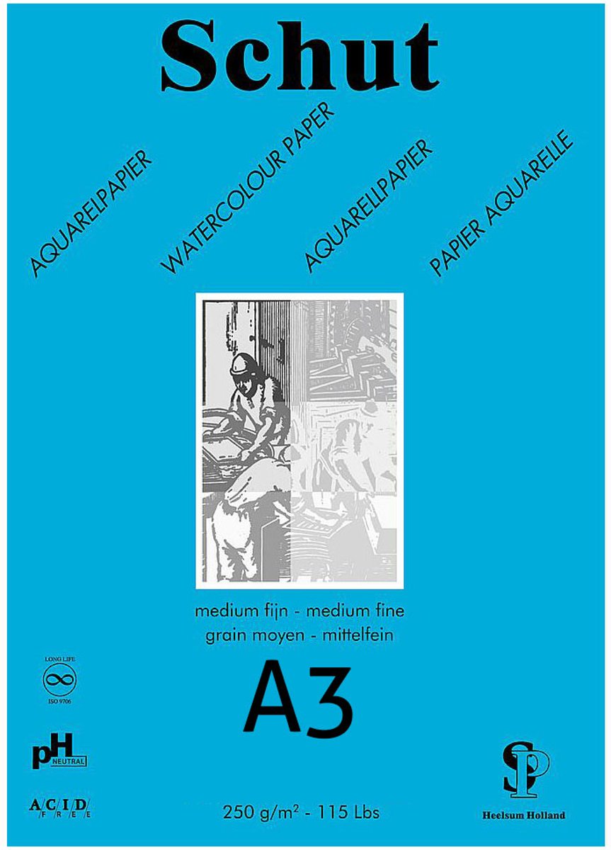   Aquarelblock 250gr A3 30 vel