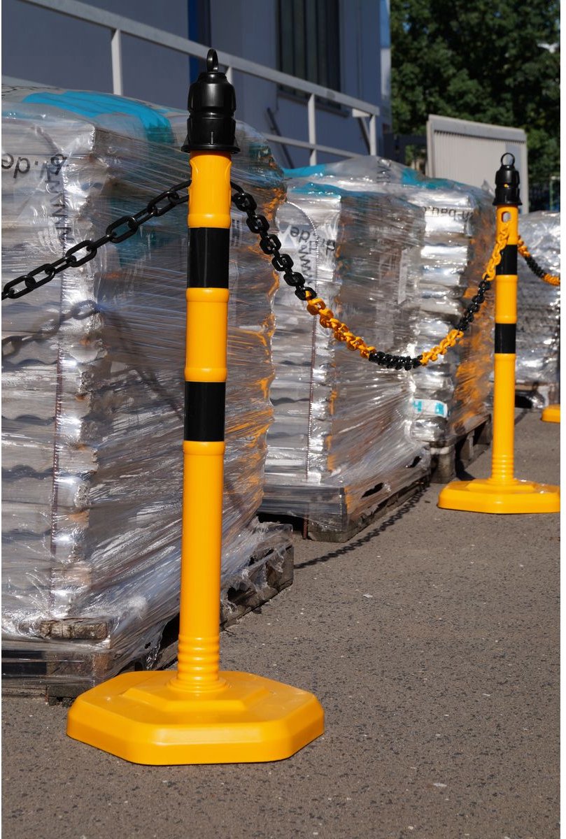 Kettingpalen - polypropyleen - 4 palen + 4 kettingen - set