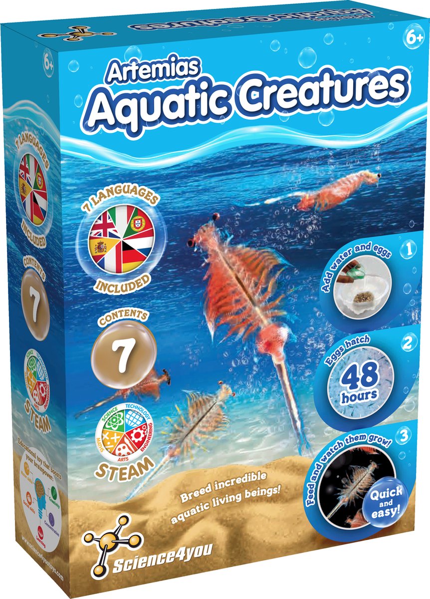 Science4you Artemias Aquatic Creatures - Clementoni Wetenschap & Spel - Kweek je eigen Triops - Experimenteerset - Educatief Speelgoed 6+ Jaar