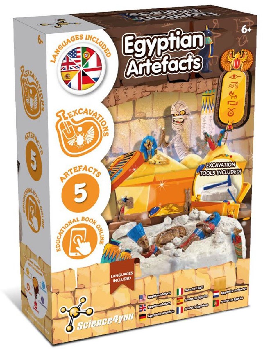 Science4you Egyptische Graafset – Archeologie Speelgoed met 5 Standbeelden – STEM Geschiedenis Kit – Educatief Cadeau 6 7 8+ Jaar