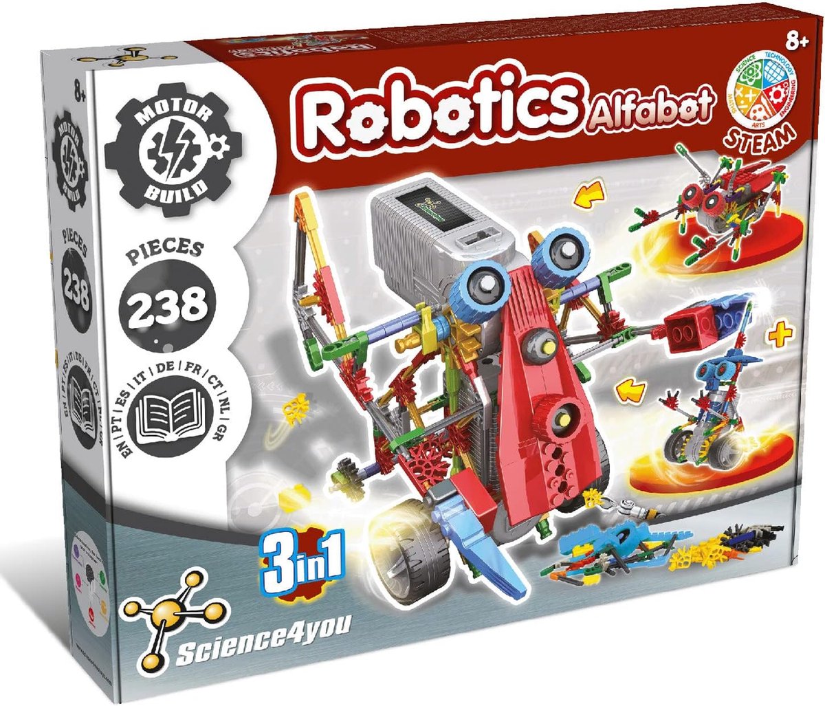 Science4you Robotics Alfabot 3-in-1 – DIY Robot Bouwset – Leer Robotica & Engineering – Educatief Speelgoed 8+