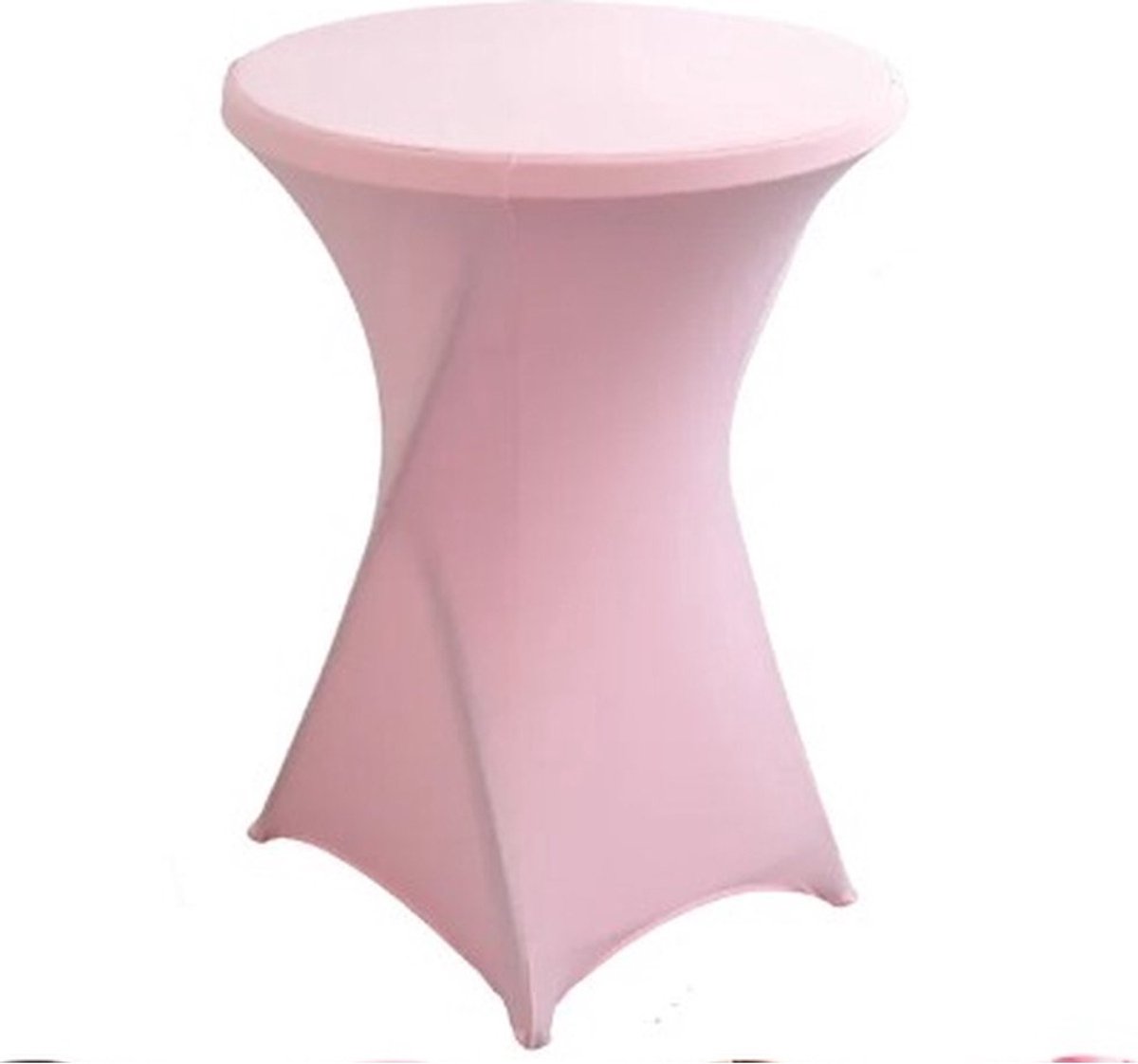 Scoby - 2 x Stretch Statafelhoes - Elegante Statafel Rok - Feestartikelen - Stretch Cocktail Table Cover- Perfect Fit voor 80 cm Tafel - Roze