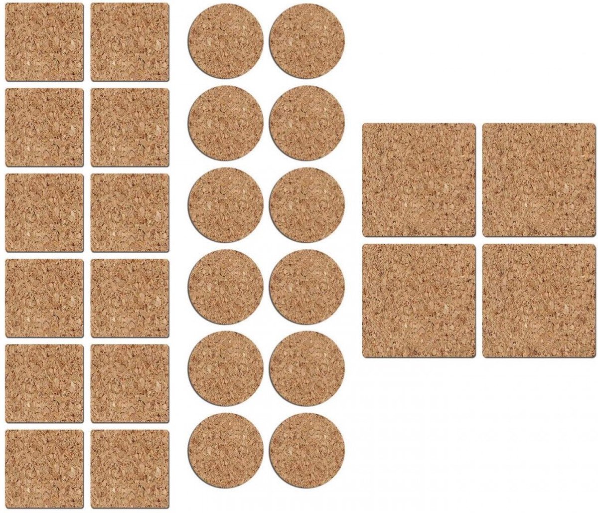 Scoby - Kurk Meubelpads Antislip – Vloerbescherming tegen krassen - 28 stuks, 3 varianten