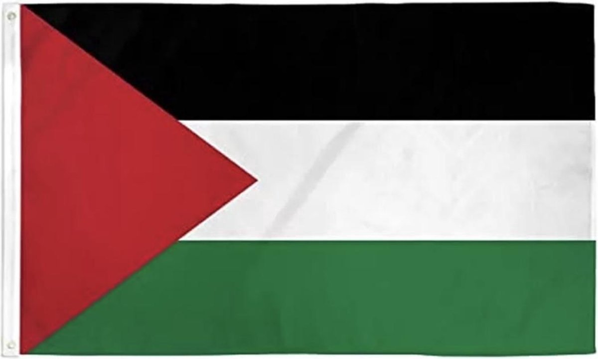 Scoby - Palestijnse Vlag - 90x150cm - Original Colors - Strong Quality - Inclusief Bevestigingsringen - Multicolor