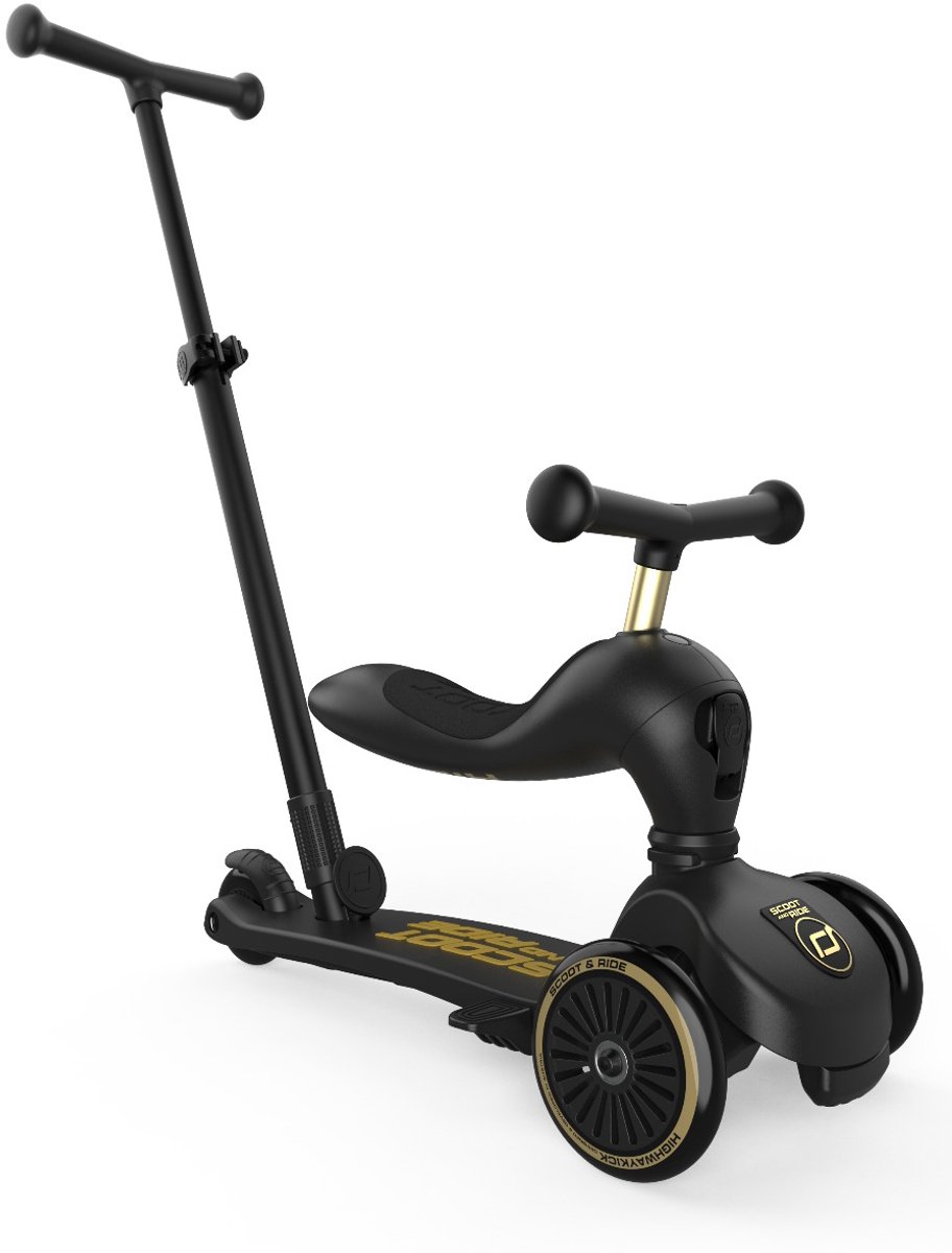 Scoot and Ride Highwaykick 1 Push & Go - Black/Gold - Limited Edition