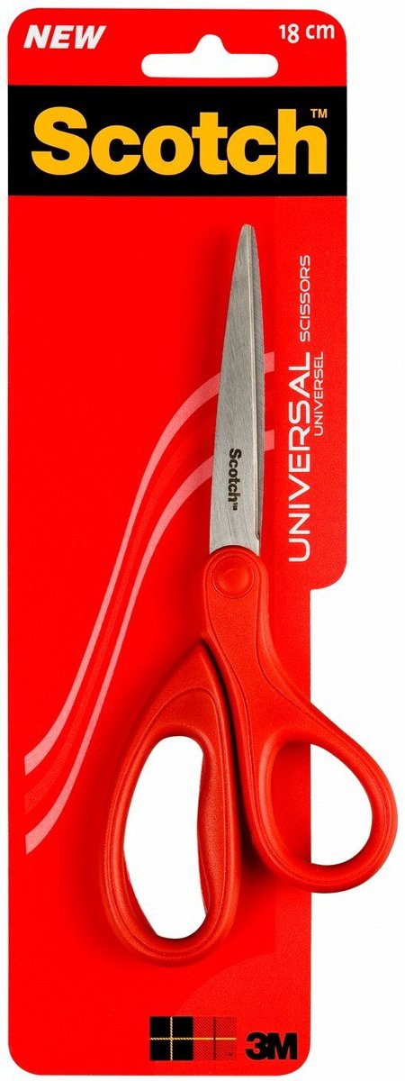 Scotch™ universele schaar rood, 18 cm, 1 per verpakking