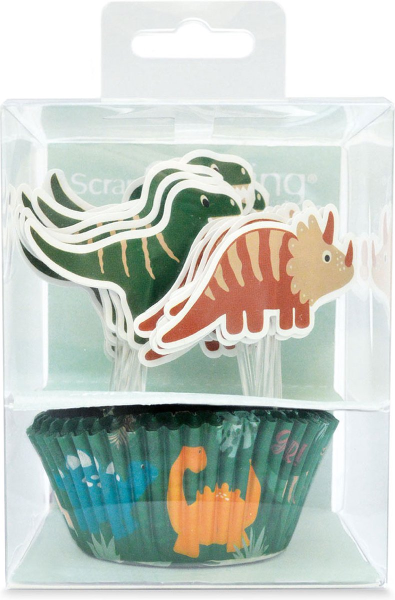 ScrapCooking - Cupcakevormpjes & Toppers - Dino - Set/24