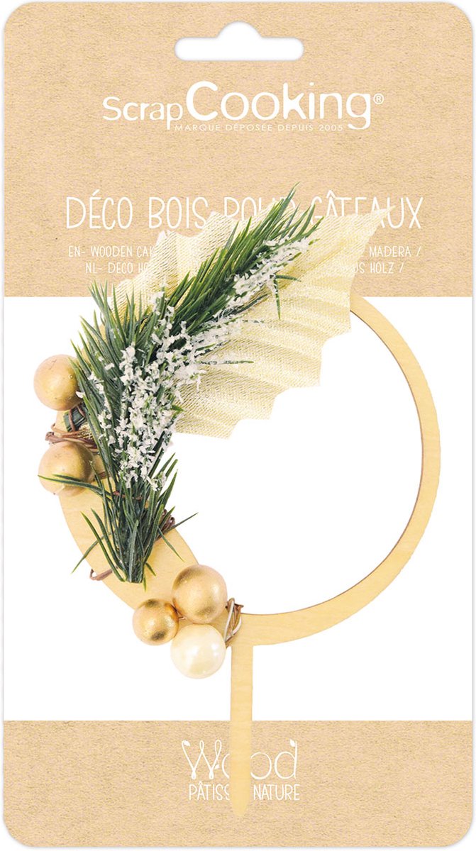 ScrapCooking Wooden cake topper Christmas wreath