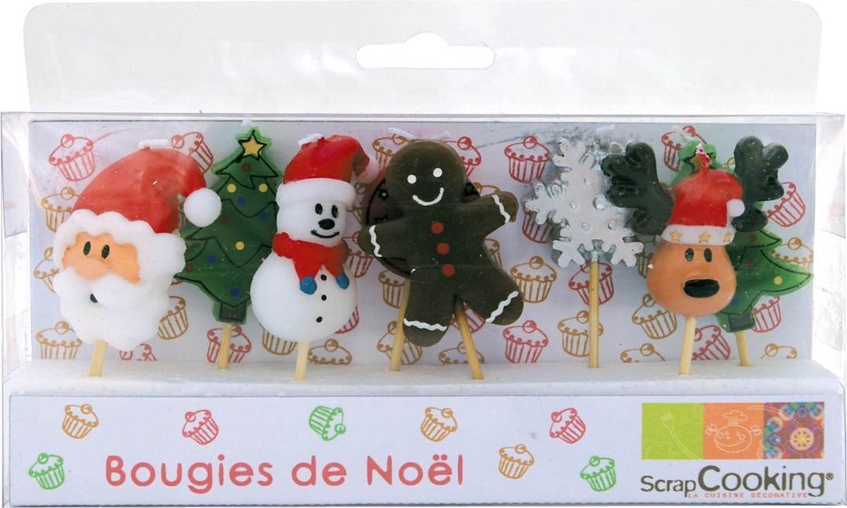 Scrapcooking Kaarsen Kerst - Set/8