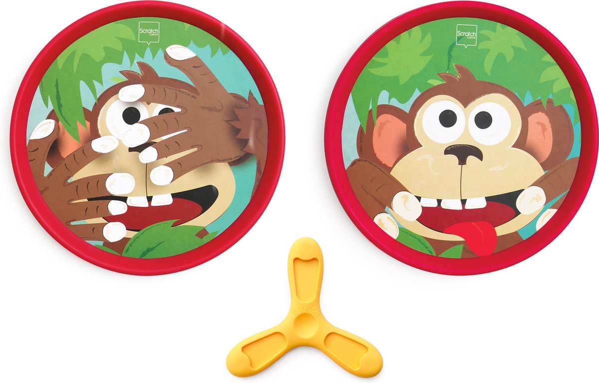 Scratch Active Play: HAND-DISKER DUO / Funny Monkey diam.20cm, met 1 magnetische disker, in doos, 3+