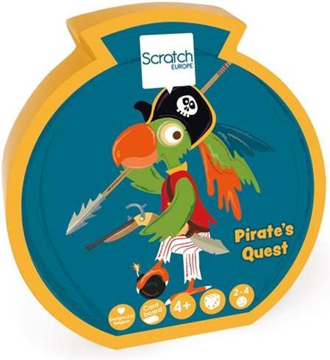 Scratch Mini Game: PIRATENZOEKTOCHT, met 3 verschillende spelletjes, in vormendoos 12.5x12x3.5cm, 4+