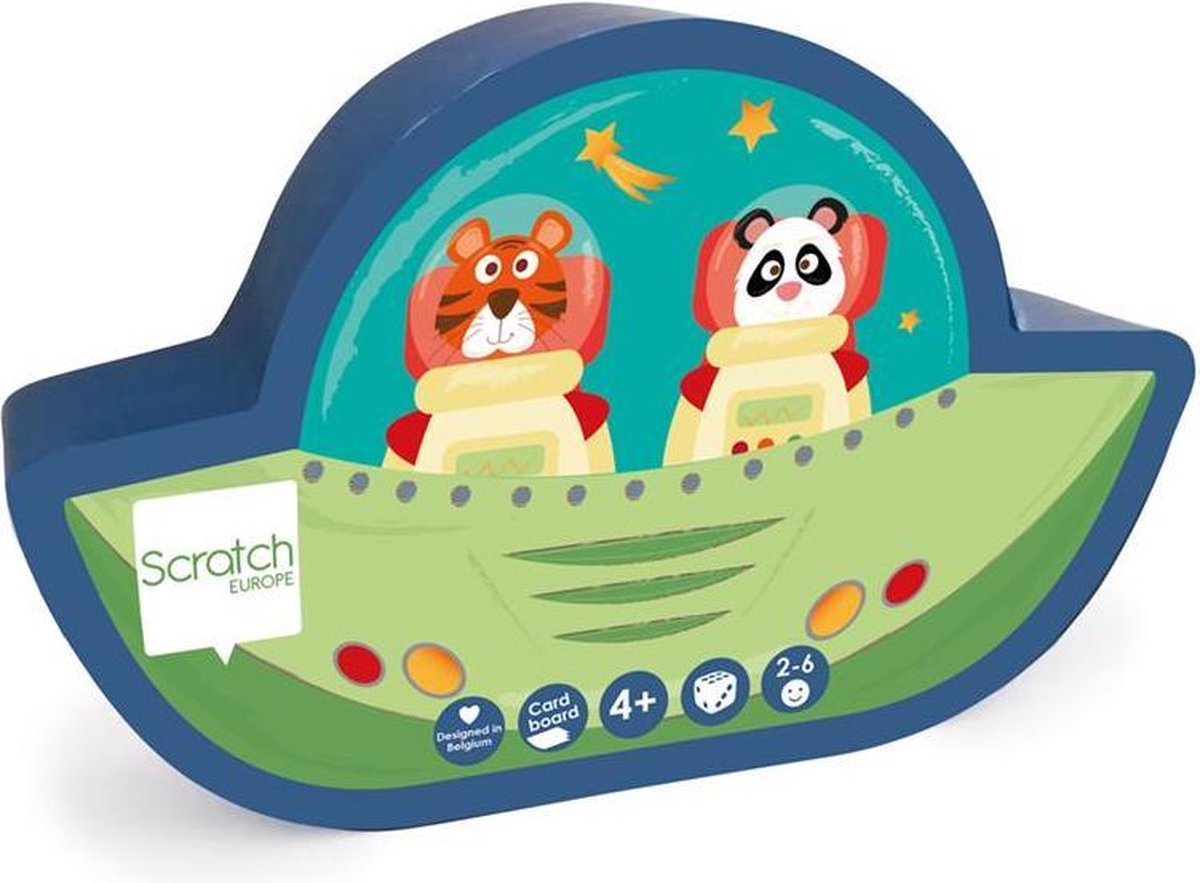 Scratch Mini Game: SPACE RACE, in vormendoos 15.5x9.9x3.5cm, 4+