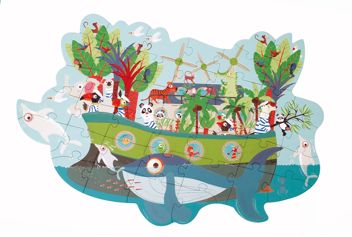 Scratch Puzzel 40pcs: CONTOUR PUZZEL/DE ARK 69,5x47,6cm, in vormendoos 31x18,8x6,5cm, 3+