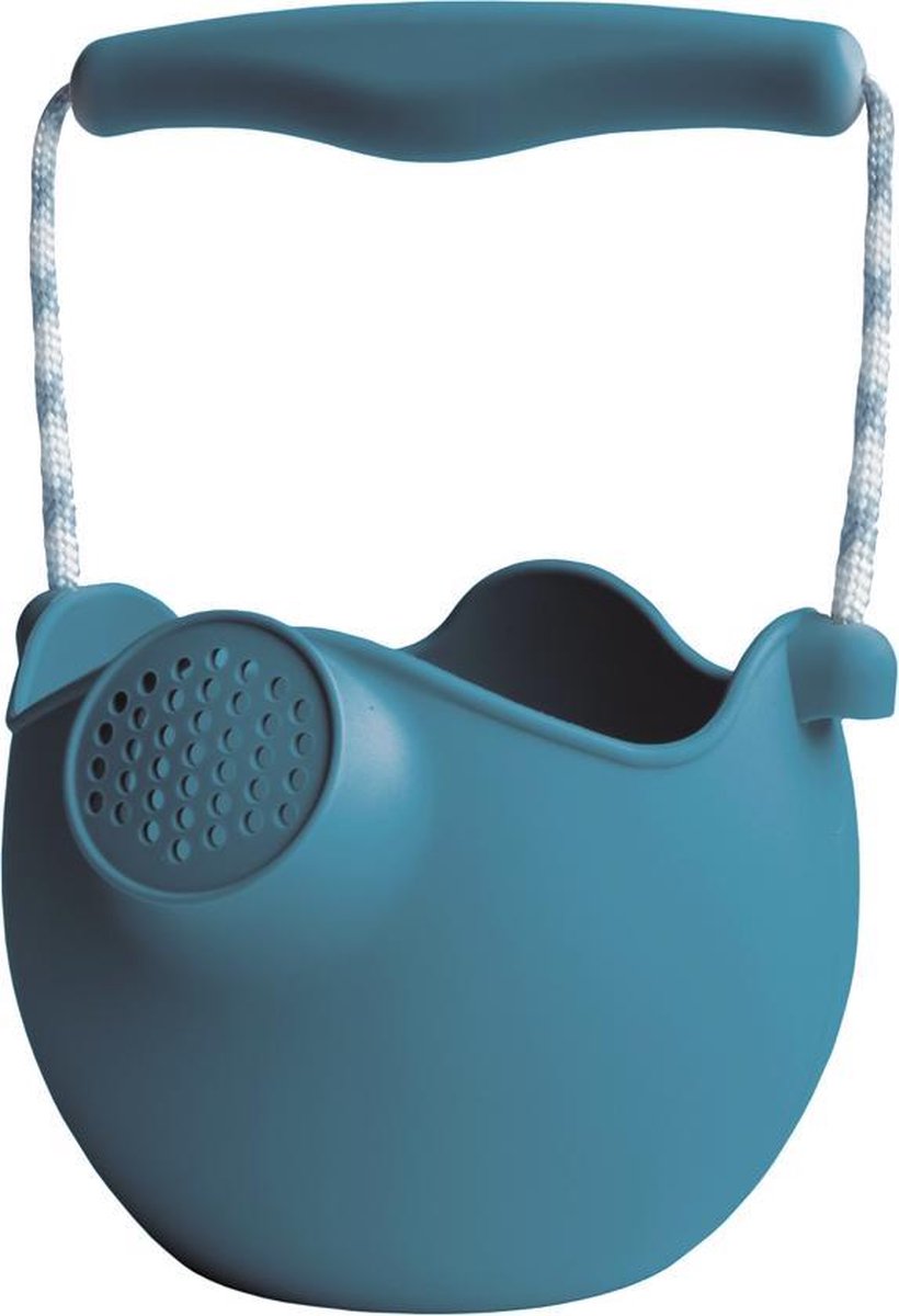 Scrunch: GIETER grijsblauw diam.12x10cm, handvaten met touw, opvouwbaar, 100%  siliconen, recycleerbaar, 12m+