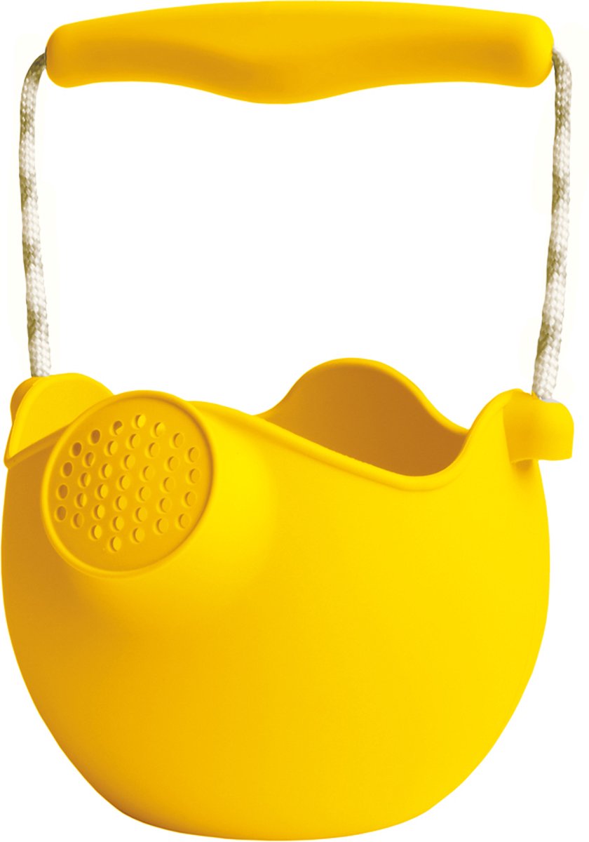 Scrunch: GIETER pastel geel diam.12x10cm, handvaten met touw, opvouwbaar, 100% siliconen, recycleerbaar, 12m+