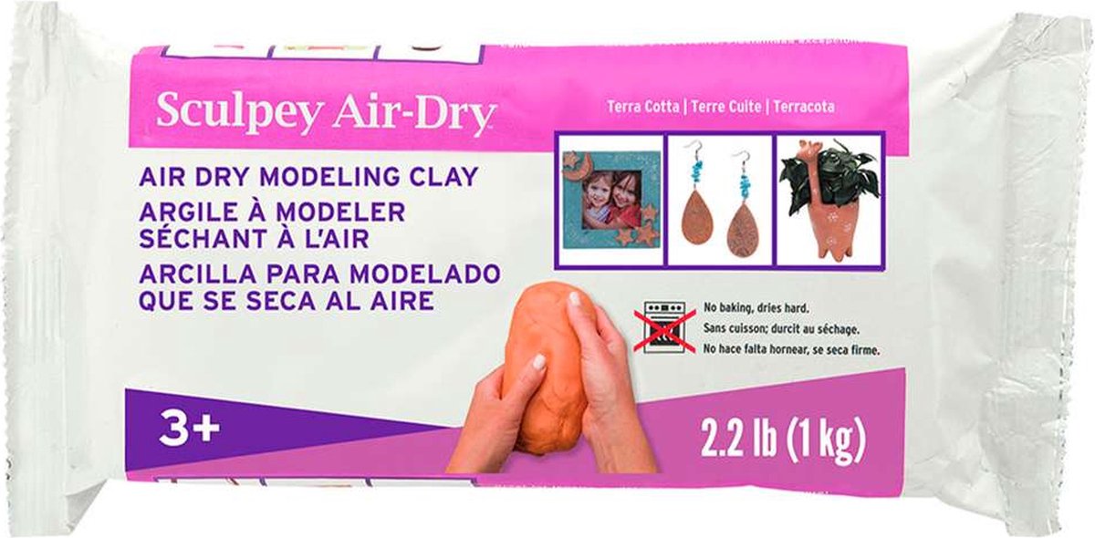Klei Air-dry bright terra cotta 1kg - Sculpey