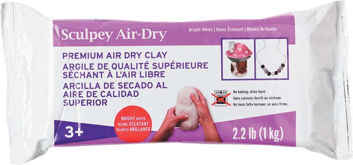 Klei Air-dry bright white 1kg - Sculpey