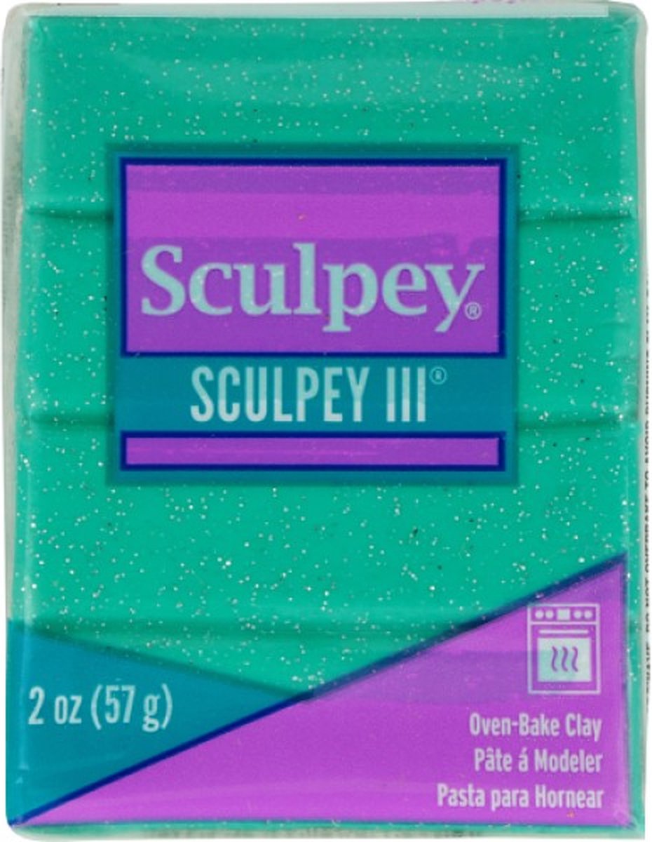 Klei III Turquoise glitter - 57 gr - Sculpey