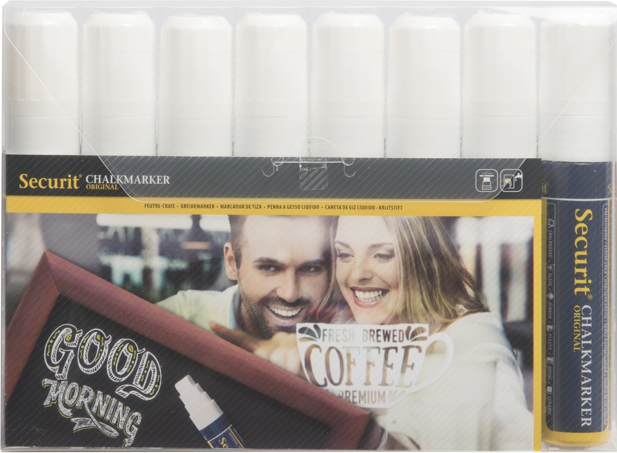 Securit krijtstiften Dik - set van 8 - wit