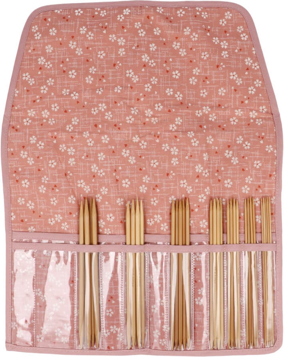 Seeknit Koshitsu sokkennaaldenset E bamboe 15cm roze.