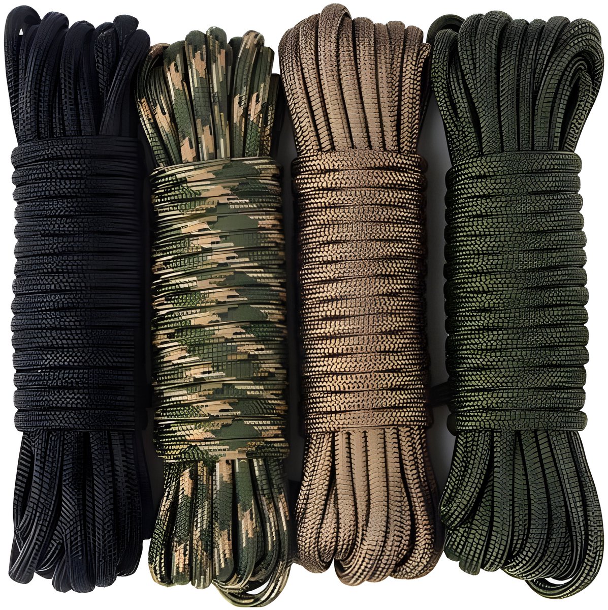 4 stuks 6 meter Paracord-touw met 7 strengen Nylontouw voor Outdoor Survival, Armbanden, Lanyards, Sleutelhangers, Halsbanden voor honden, DIY Kit Craft Toy