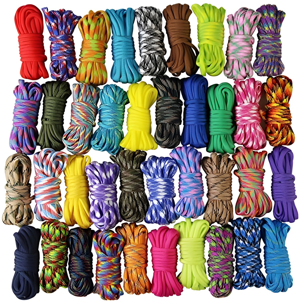 Paracord set van 10 stuks, kleurrijke doe-het-zelf koorden voor armbanden, sleutelhangers en decoraties, 3 m