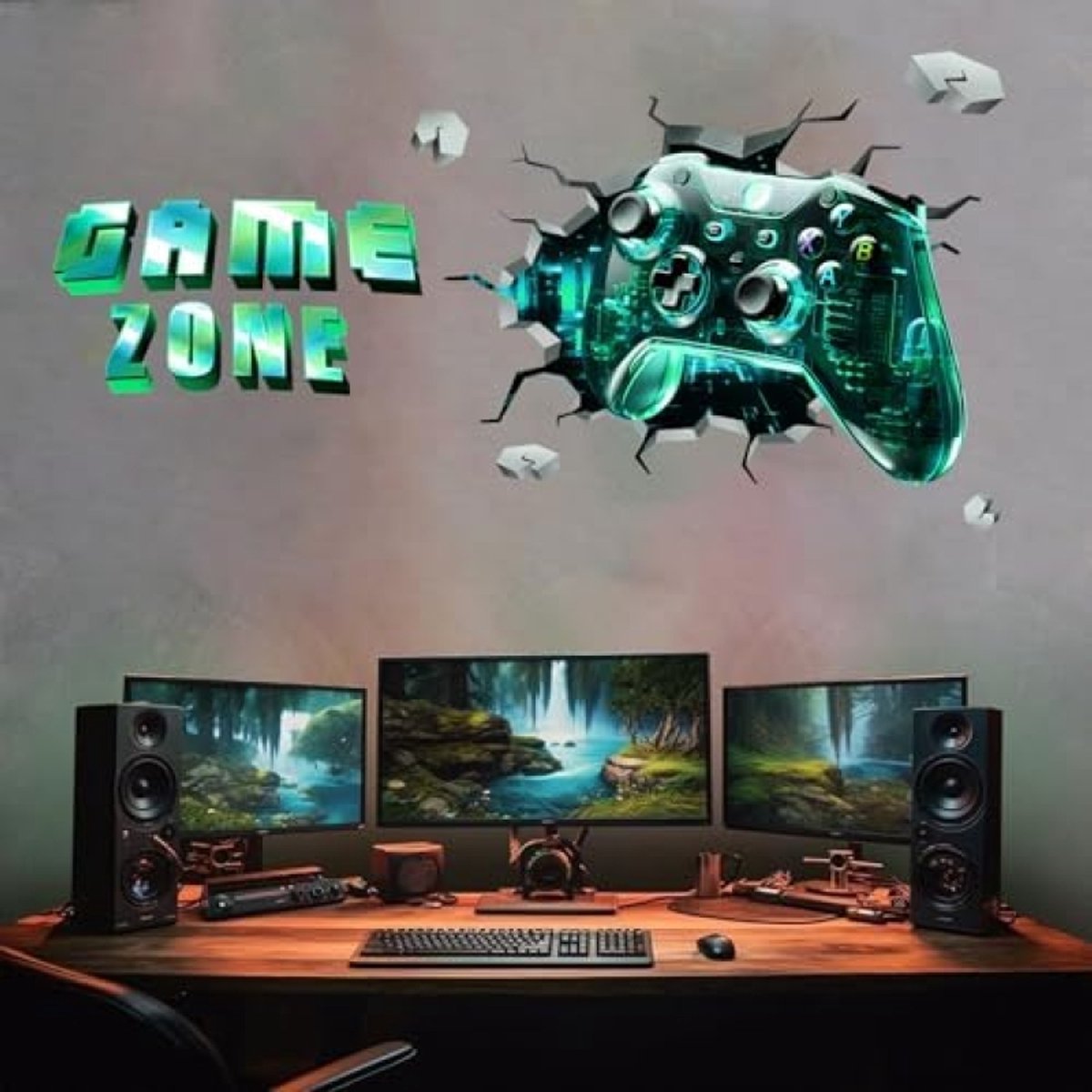 Selbro ® Kleurrijke Gamer-Muursticker voor Kinderruimte, Jongens & Tieners - Game-wandafbeelding voor Slaapkamer