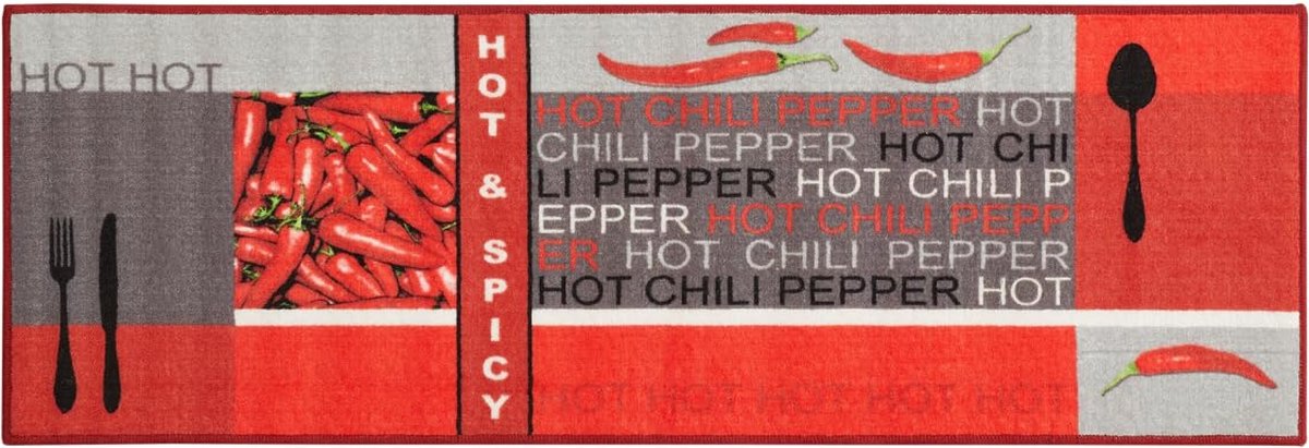 Selbro ® Moderne Antislip Keukenloper met Stijlvol Chilli Design voor Elke Keukenruimte