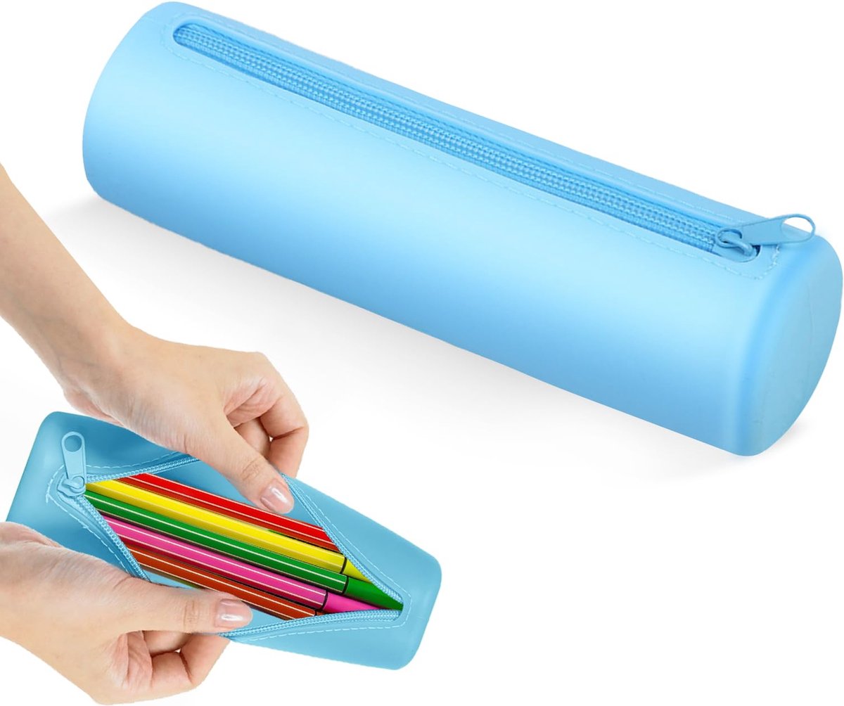 Selbro ® Schattig en Functioneel Siliconen Opbergetui voor Jongens en Meisjes, 20 x 6 x 6 cm, Blauw