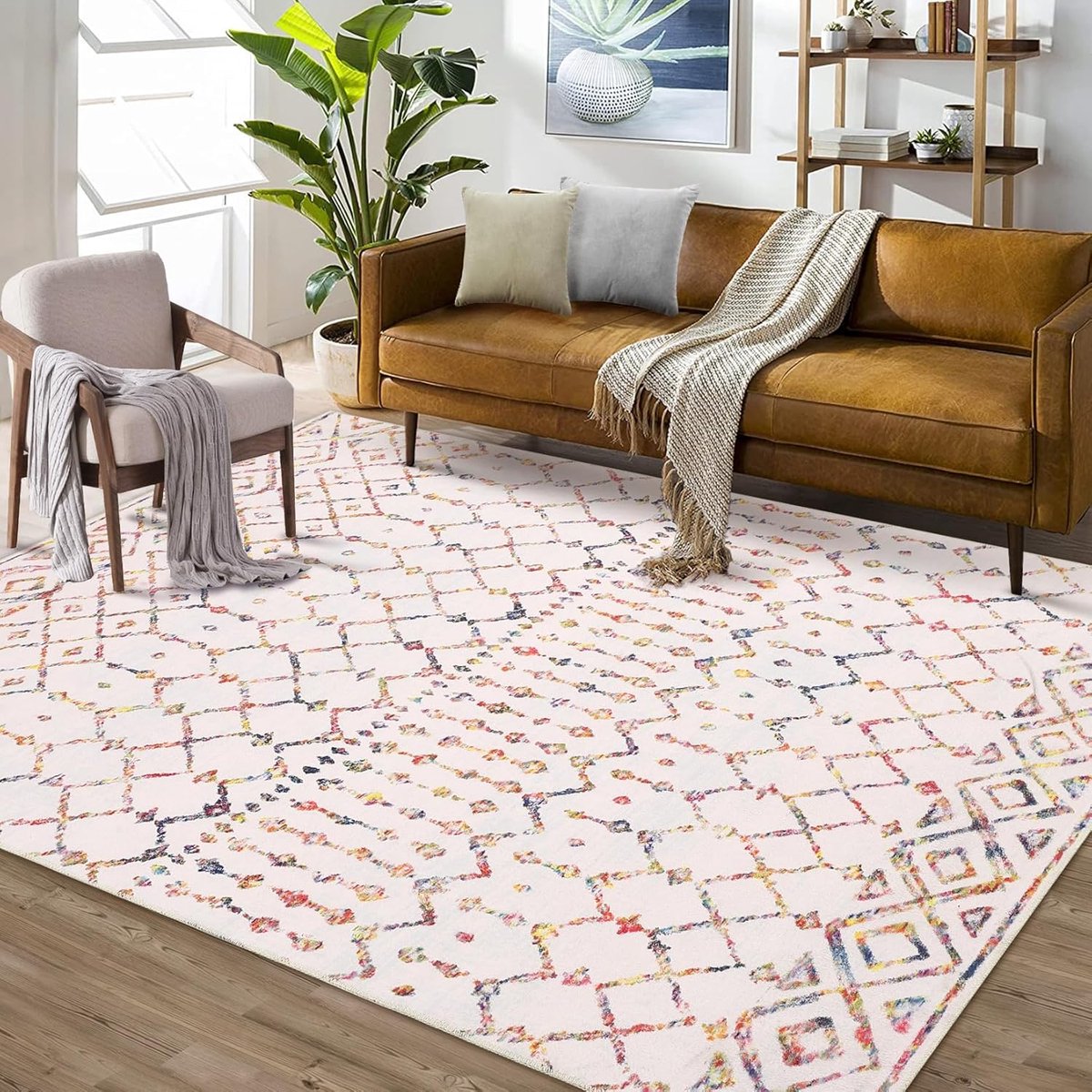 Selbro ® Stijlvolle Boho Vloerkleed voor Slaapkamer en Woonkamer met Antislip en Wasbare Eigenschappen