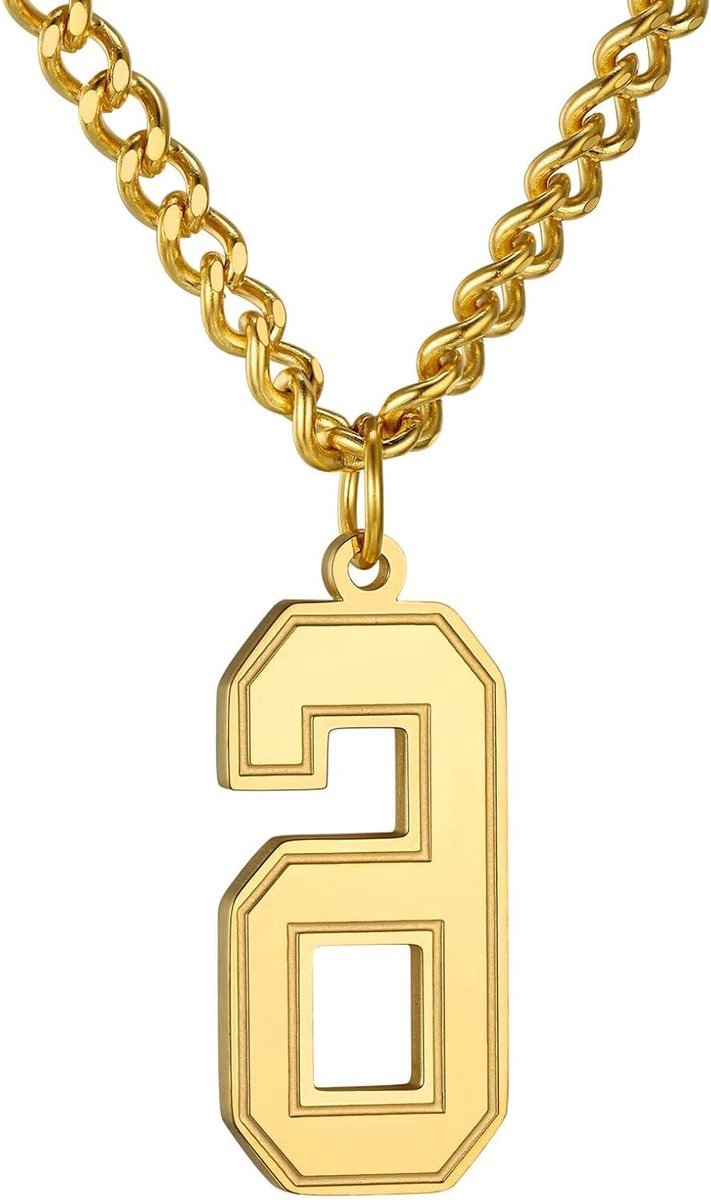 Selbro® Personaliseerbare Nummerhanger Ketting - Roestvrij Staal - Sport Charme