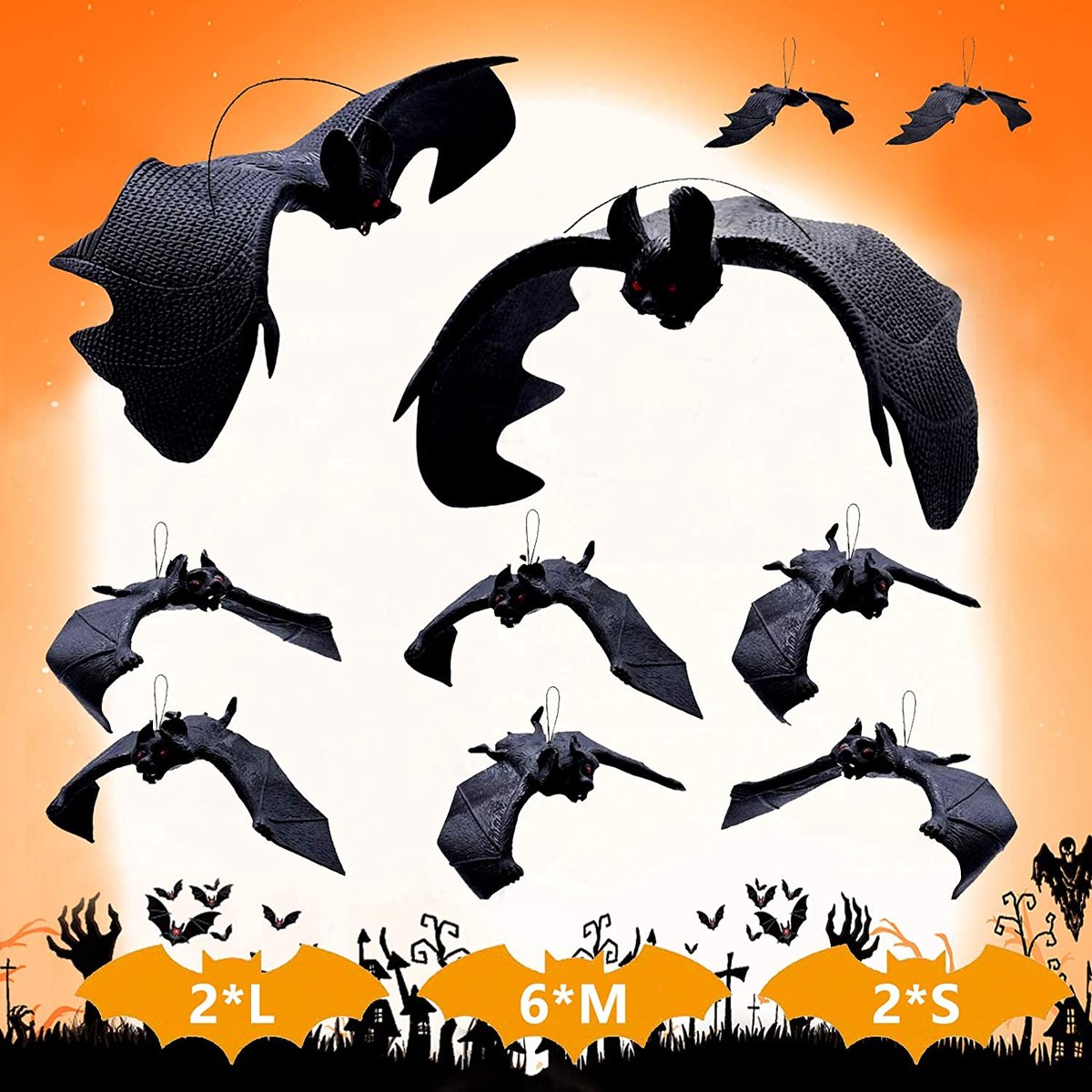 Halloween decoratie 10 stuks Halloween vleermuizen decoraties halloween party accessoires Halloween hangende vleermuis 3D vleermuis speelgoed schattig griezelig hangende vleermuis voor Halloween party decoratie