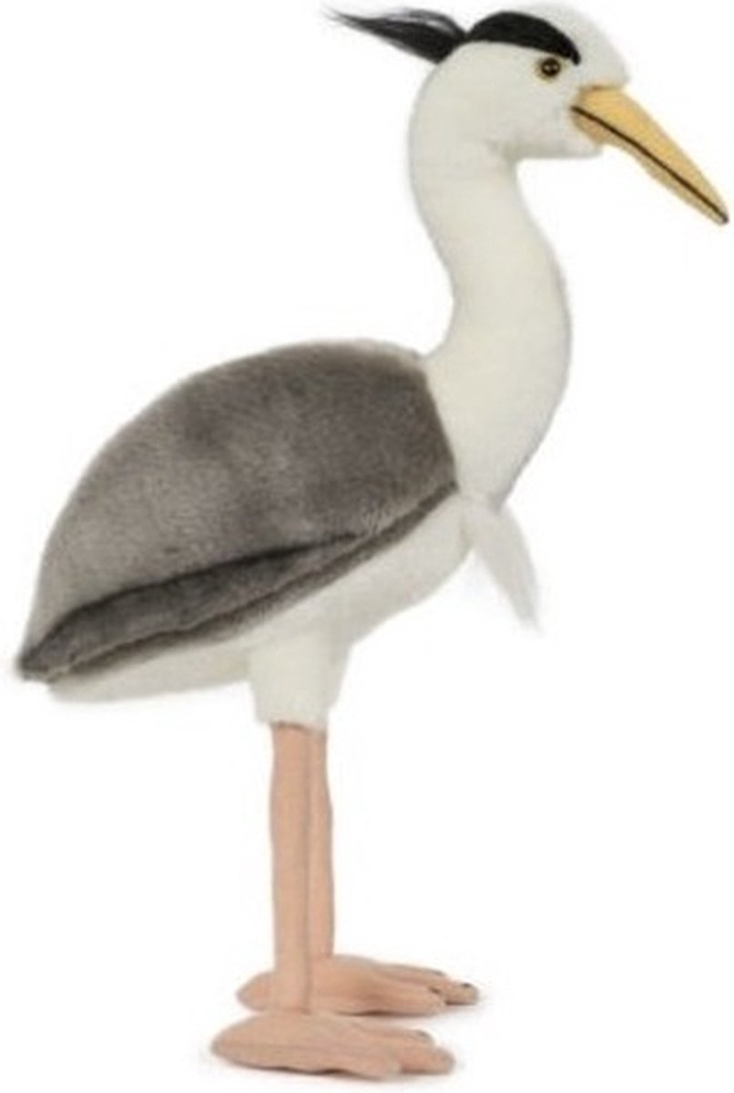 Pluche reiger knuffel vogel 33 cm speelgoed - Dierenknuffels/knuffeldieren/knuffels voor kinderen