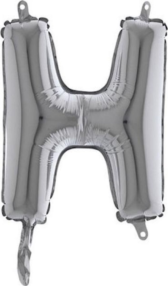 Grabo Balloon - Folieballon - letter H - zilver - 35cm
