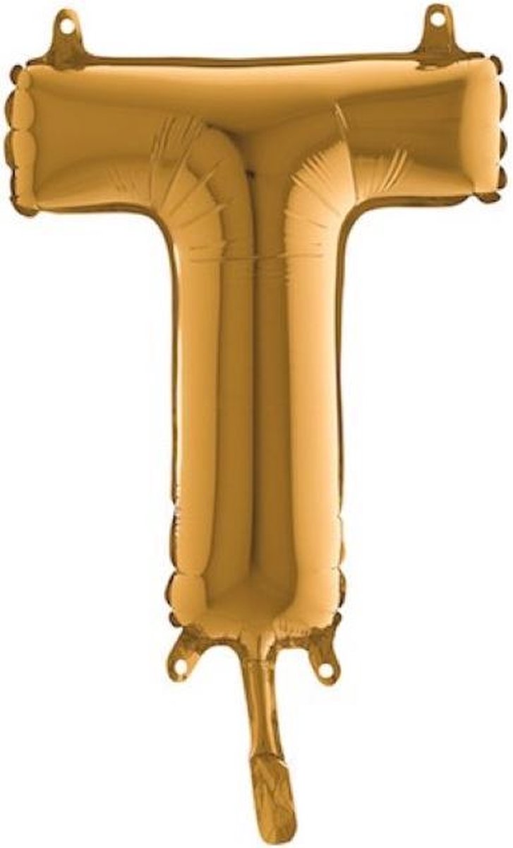 Grabo balloon - Folieballon - Letter T - Goud - 35cm