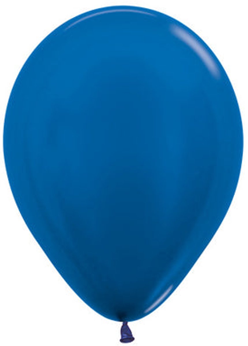 Latex ballonnen Sempertex Metallic blauw, 5inch - 50 stuks